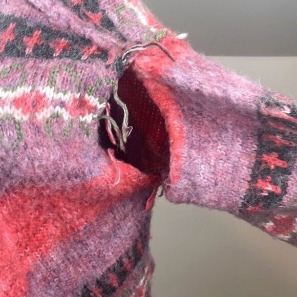 Perverze Blend Border Knit Cardigan / Pink Size F Small/Medium - Picture 5 of 11